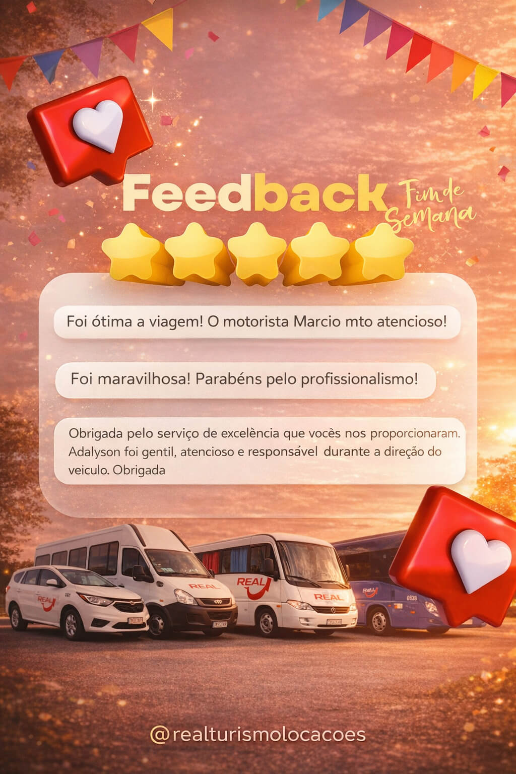 Depoimento cliente Real Turismo - fretamento em Natal RN