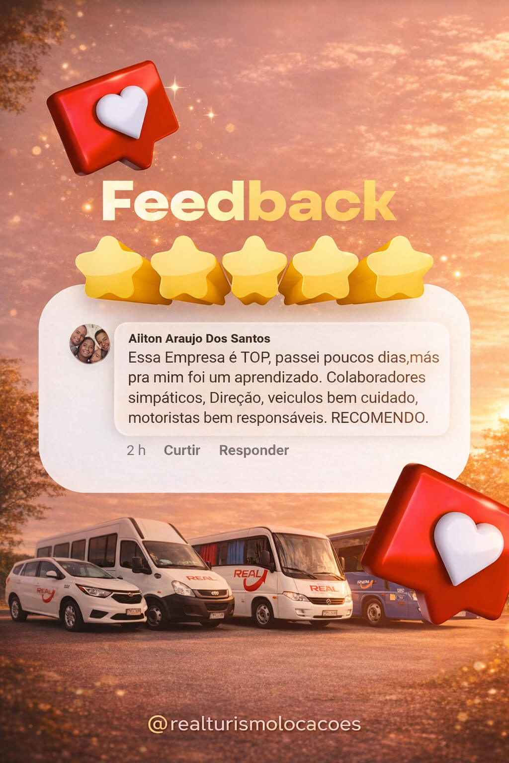 Depoimento cliente Real Turismo - translado em Natal RN