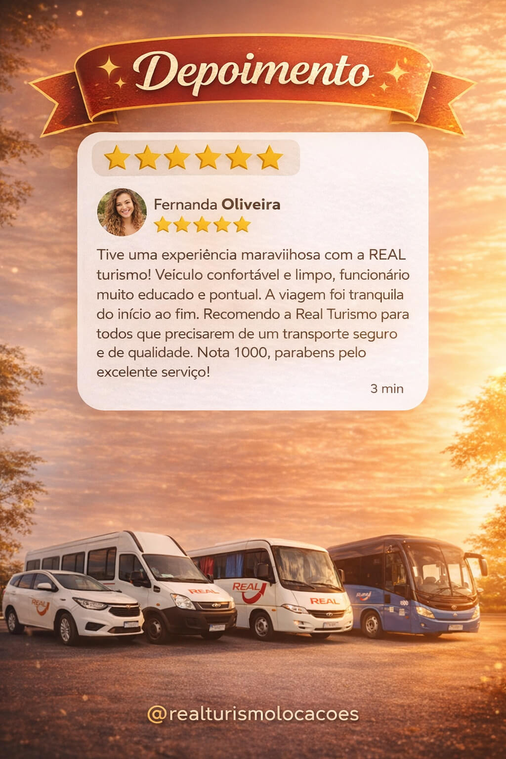 Depoimento cliente Real Turismo - turismo em Natal RN